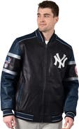 G-III SPORTS BY CARL BANKS Men's G-III Sports by Carl Banks Black New York Yankees Leather Varsity Jacket