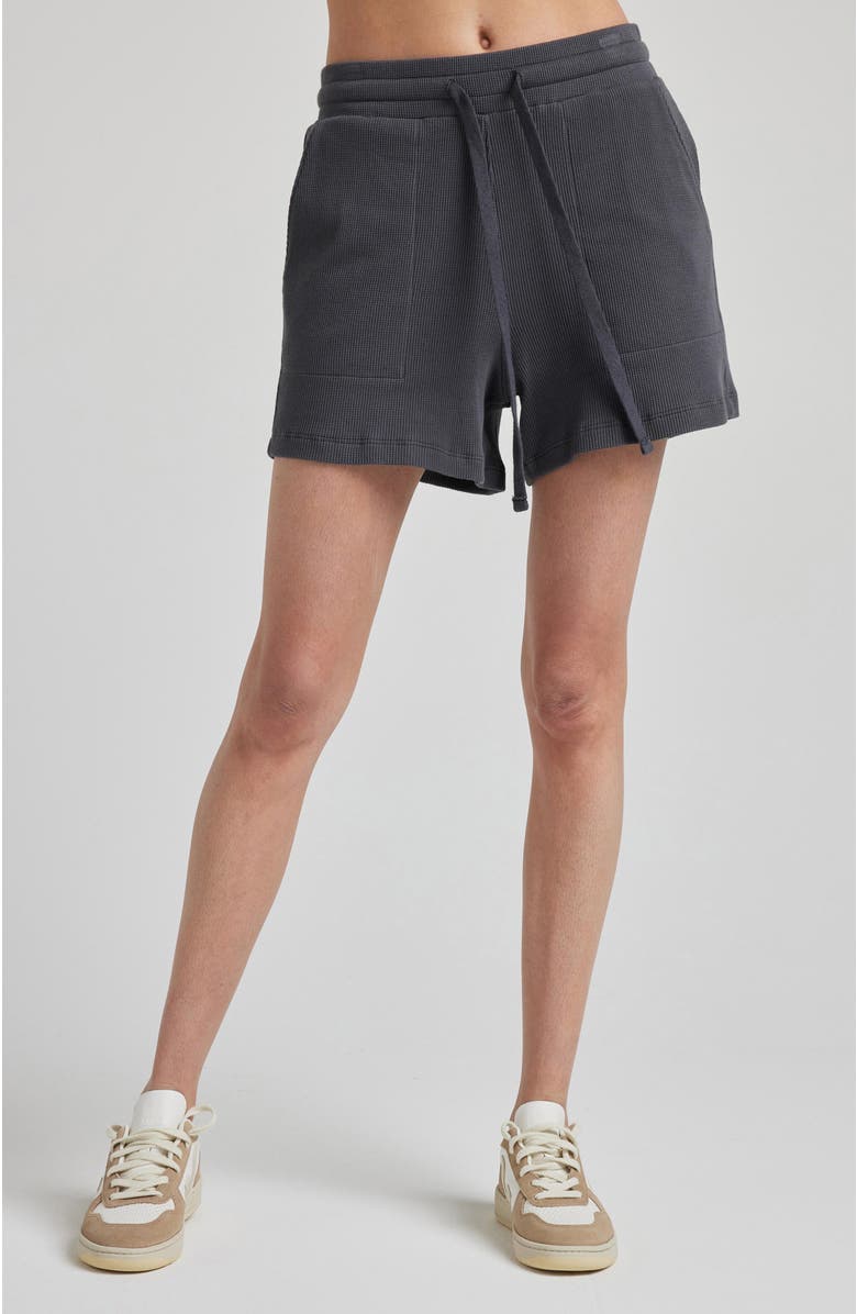 Losano Organic Cotton Drawstring Short, Main, color, Charcoal
