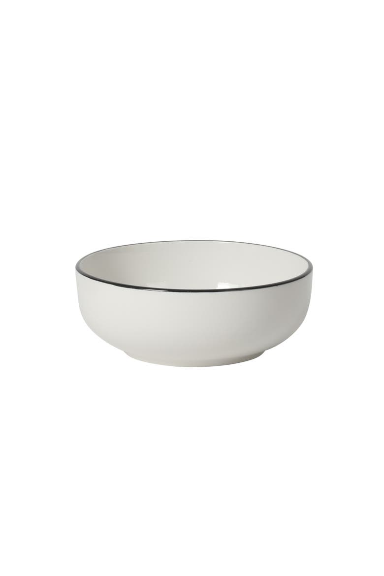 Havenstone Classic 12-Piece Porcelain Dinnerware Set, Alternate, color, White with Black Rim