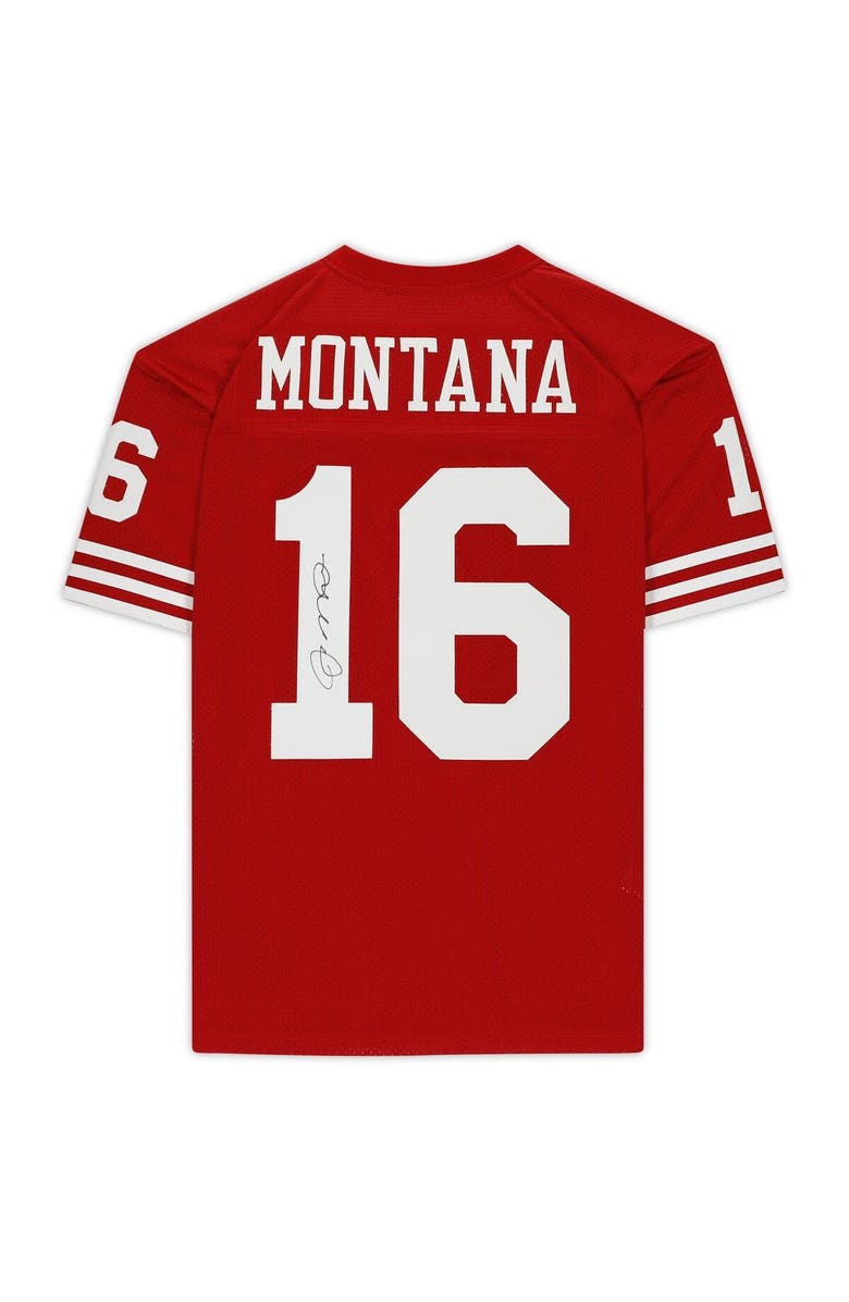 FANATICS AUTHENTIC Joe Montana San Francisco 49ers Autographed Mitchell & Ness Red Authentic Jersey, Alternate, color, 