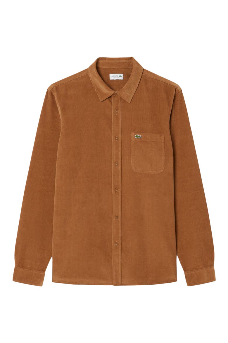 Regular Fit Corduroy Button-Up Shirt, Alternate, color, DATE BROWN