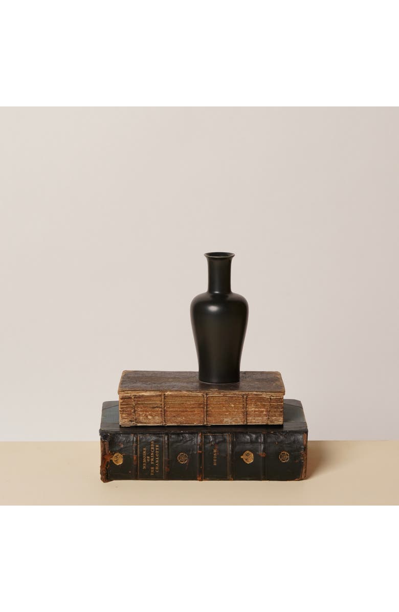 MIDDLE KINGDOM Semi-Matte Porcelain Mini Lover Vase, Main, color, Black