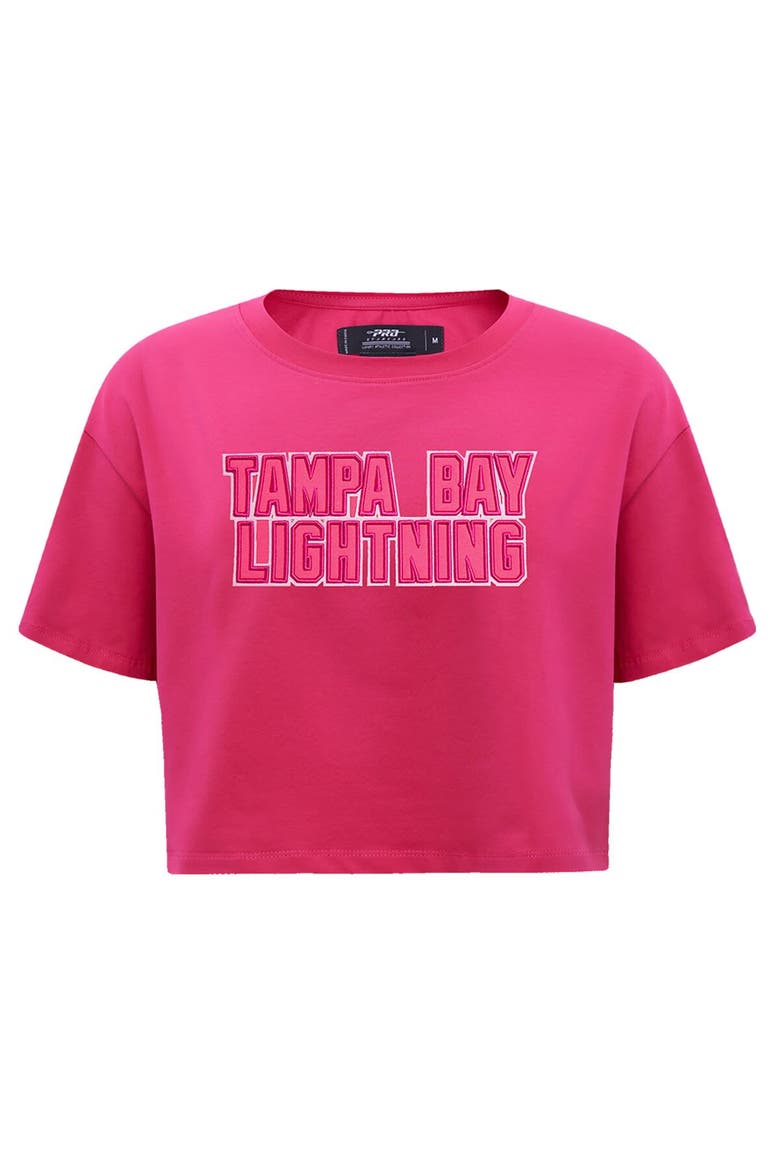 Women's Pro Standard Tampa Bay Lightning Triple Pink Cropped Boxy T-Shirt, Alternate, color, Pink