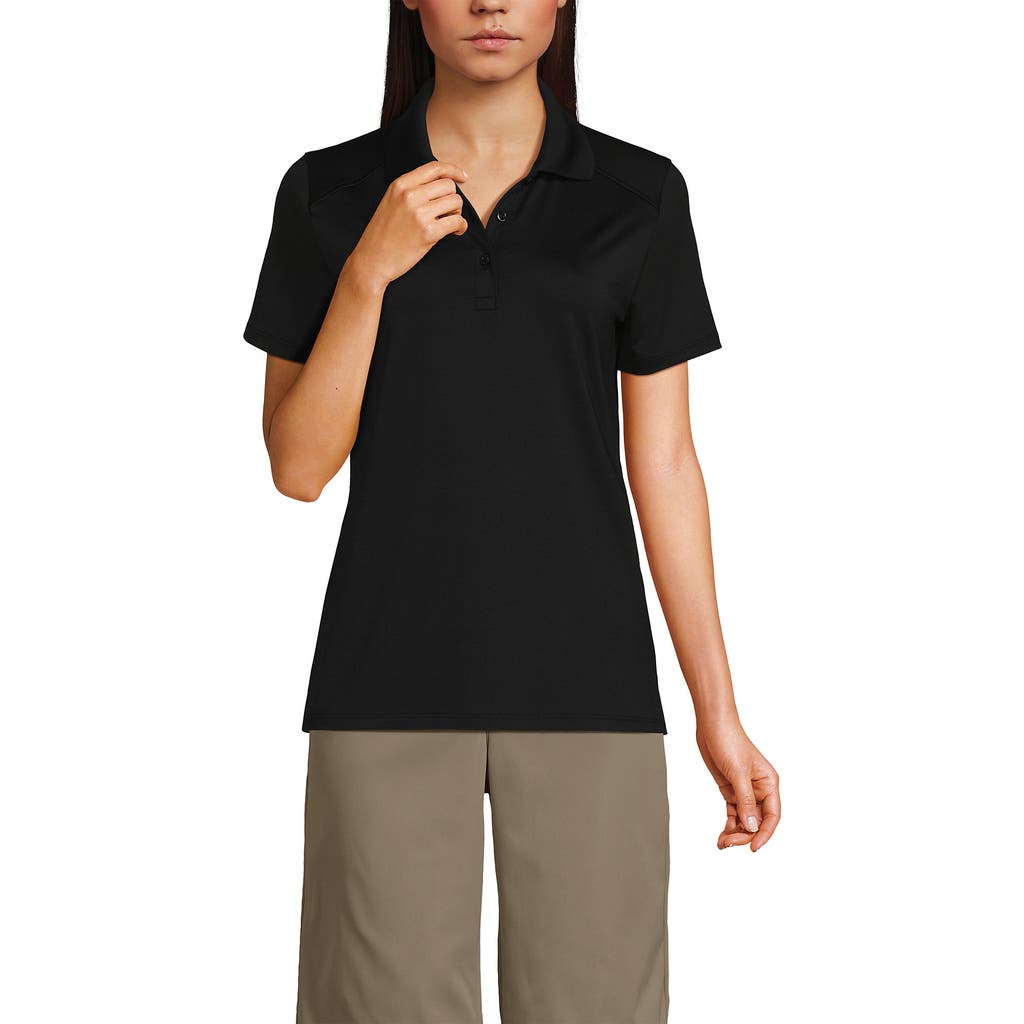 Lands' End School Uniform Short Sleeve Feminine Fit Rapid Dry Polo Shirt In Black