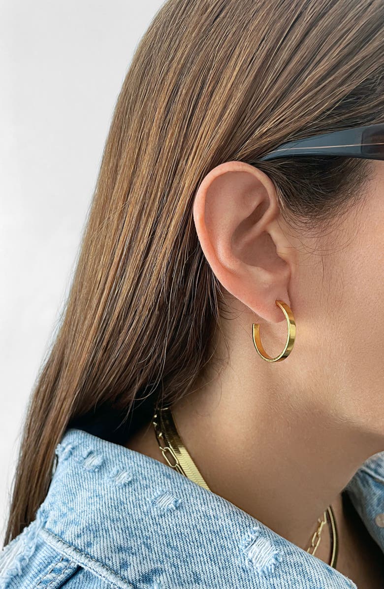 Adornia Set of 2 Hoop Earrings, Alternate, color, Gold