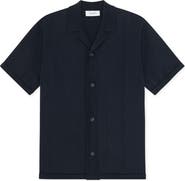 Les Deux Emmett Arabesque Knit Cotton Camp Shirt