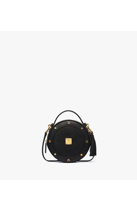 Small Pina Tambourine Bag in Studded Calfskin