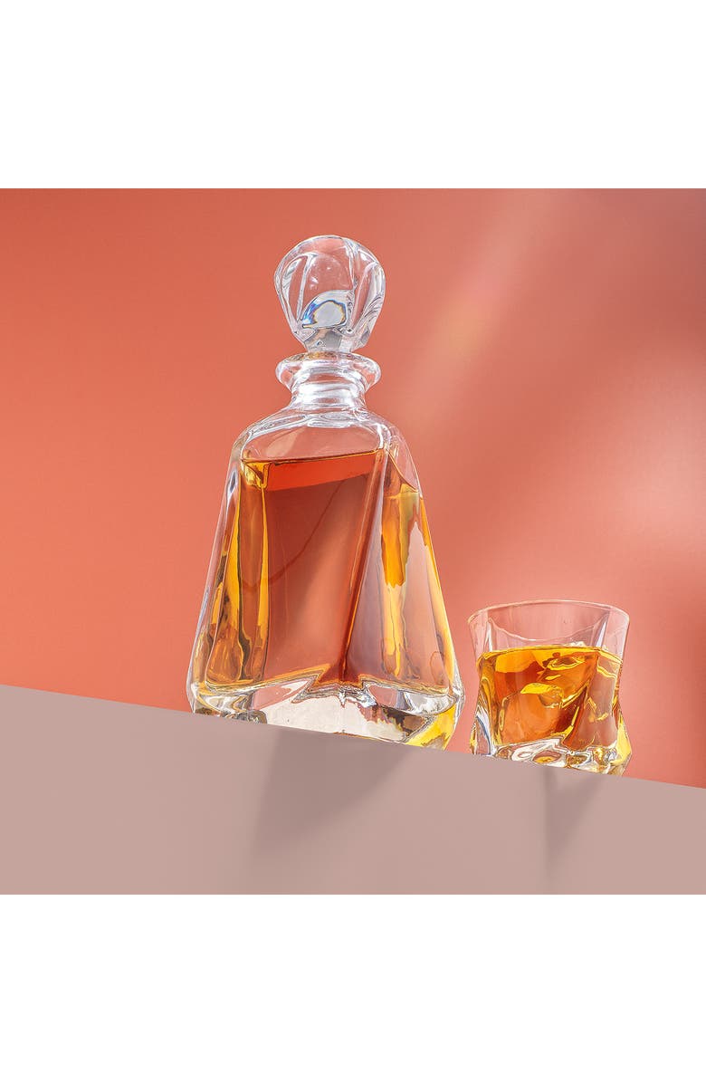 JoyJolt Aurora Set of 2 Whiskey Glasses, Alternate, color, Clear