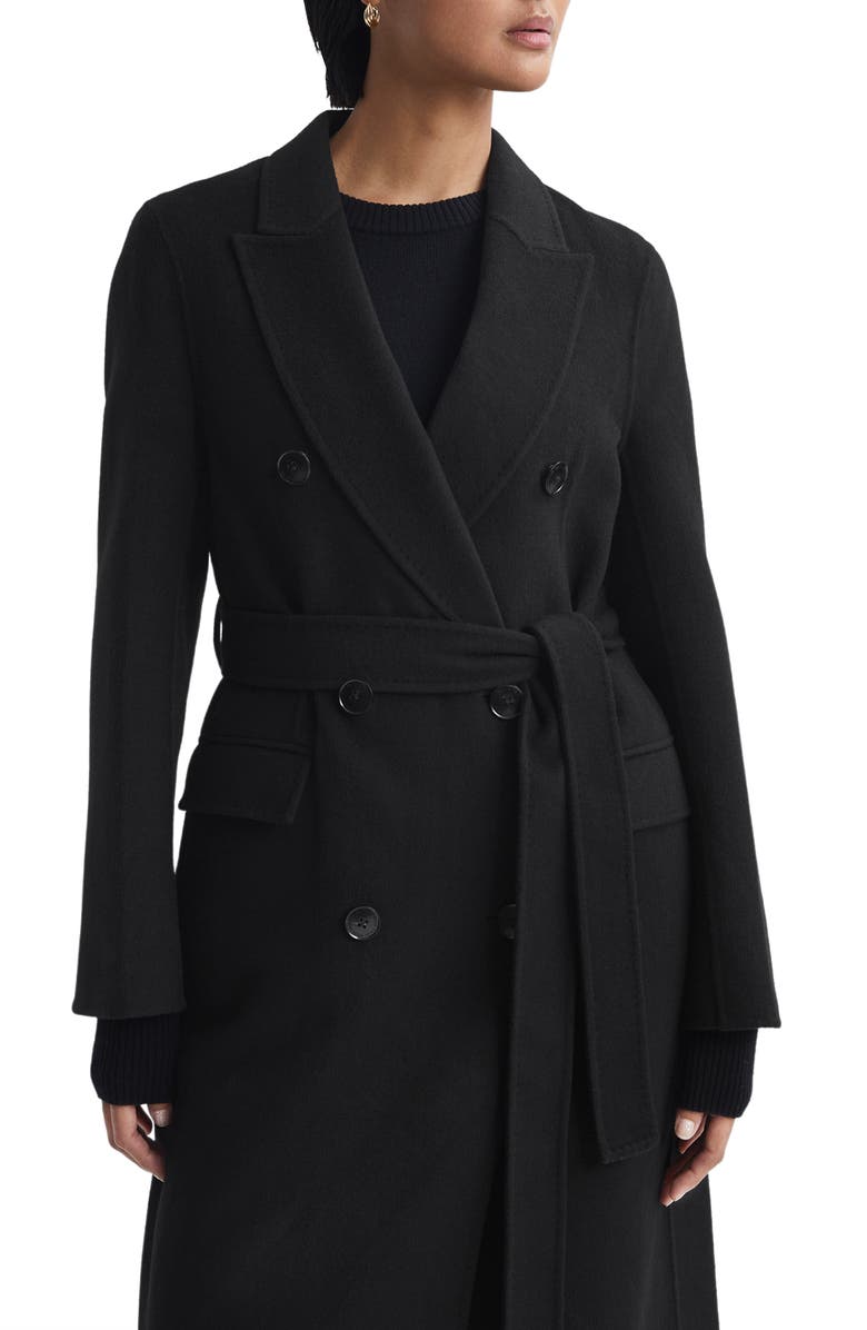 Reiss Arla Belted Double Breasted Wool Blend Coat, Alternate, color,