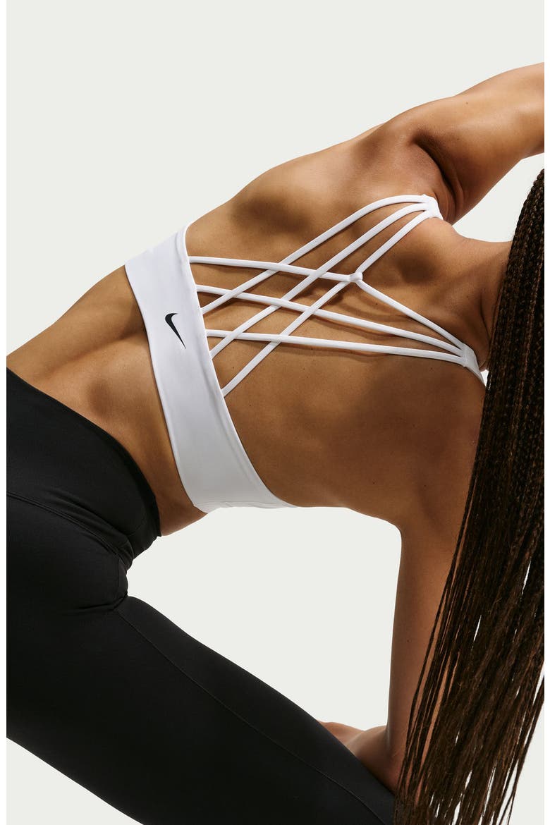 Indy Strappy Dri-FIT Low Impact Sports Bra, Alternate, color, 100 WHITE/ BLACK