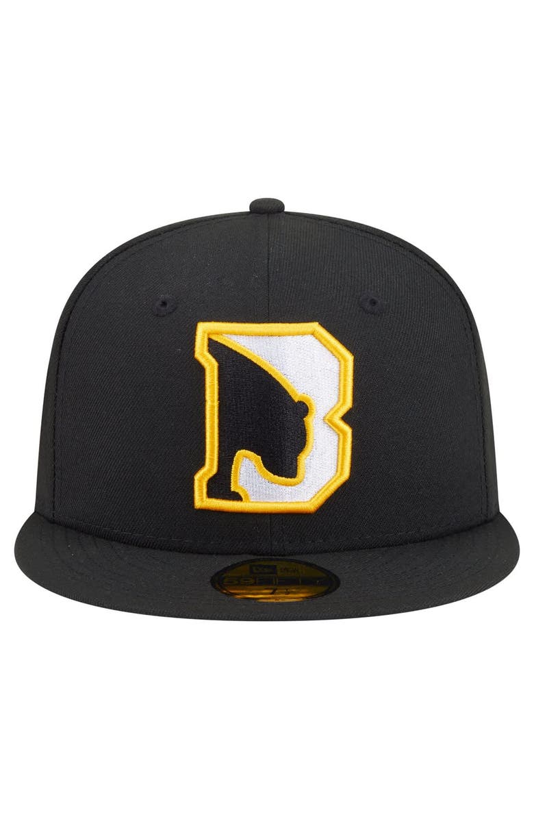 New Era Men's New Era  Black Boston Bruins Deceptor 59FIFTY Fitted Hat, Alternate, color, 