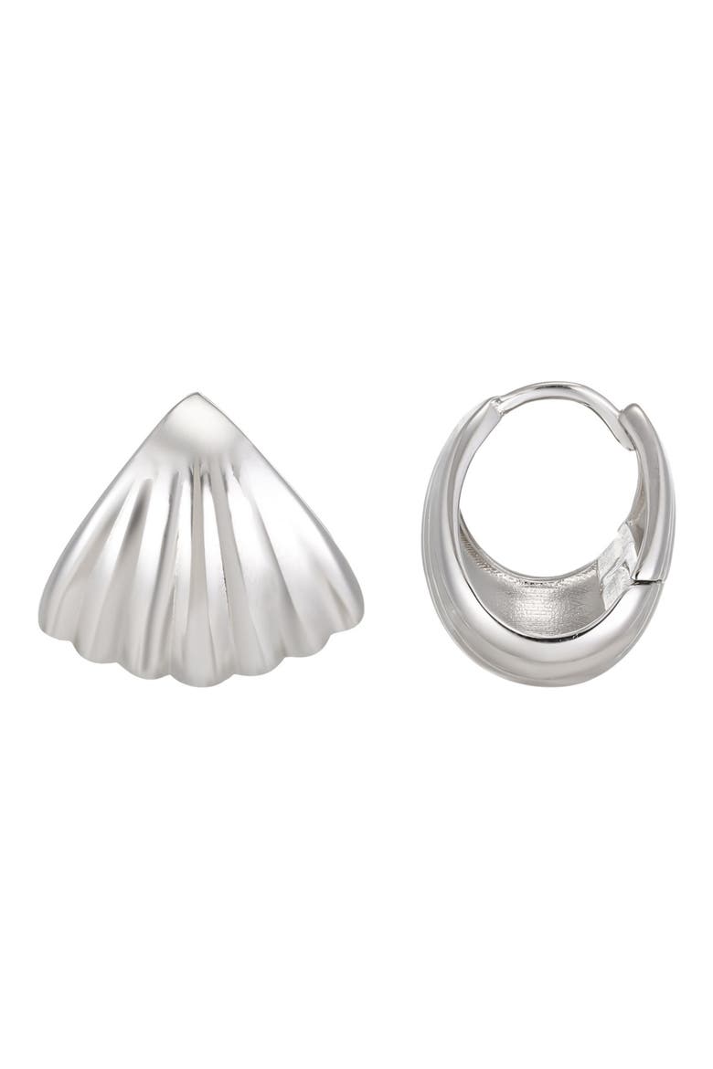 Statement Palm Hoop Earrings, Alternate, color, SILVER