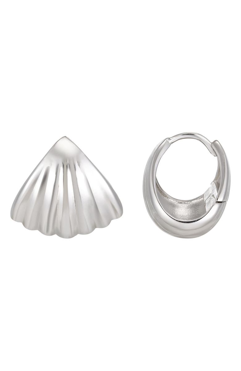 st. Moran Statement Palm Hoop Earrings, Alternate, color, Silver