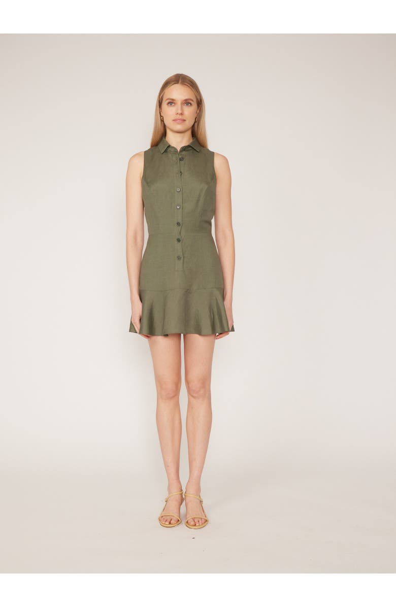 Gilner Farrar Aria Dress, Main, color, Khaki Green Linen