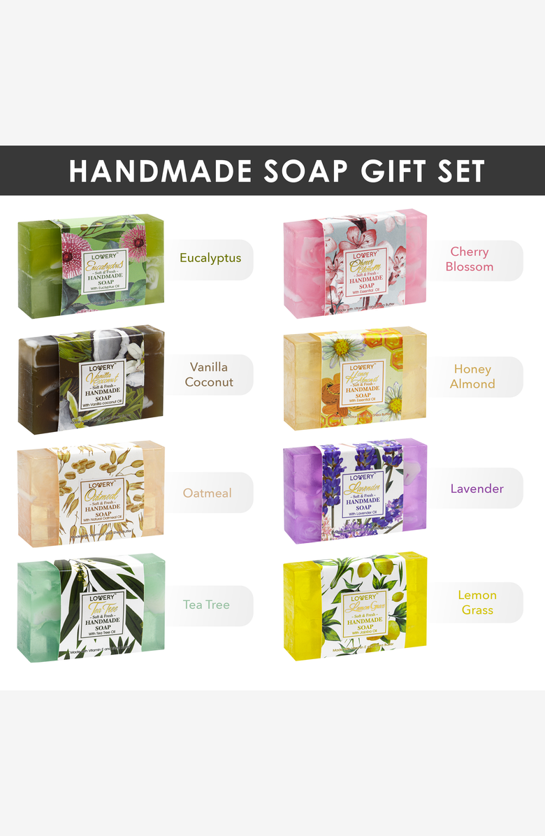 Lovery Handmade 8-Piece Luxury Soap Set, Alternate, color, Multicolor
