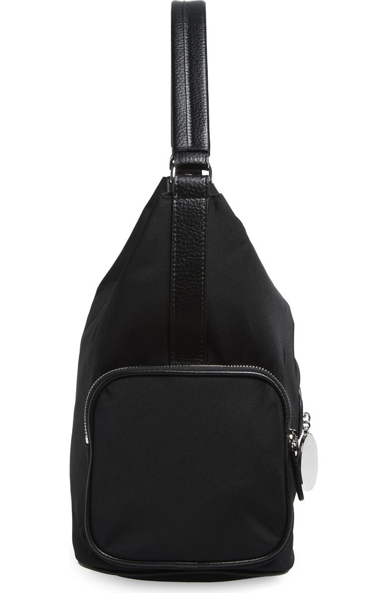 Stella McCartney Dartmoor Nylon Shoulder Bag, Alternate, color, Ultra Black