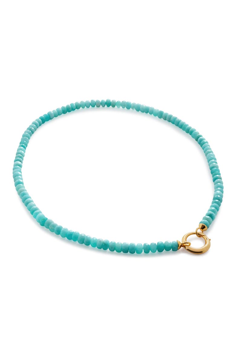 Kissing Moon Beaded Amazonite Necklace, Main, color, YELLOW GOLD