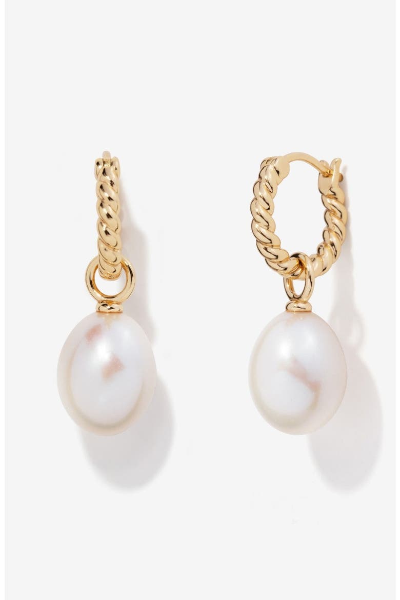 Grace Pearl Twisted Earrings, Main, color, Iridescent White