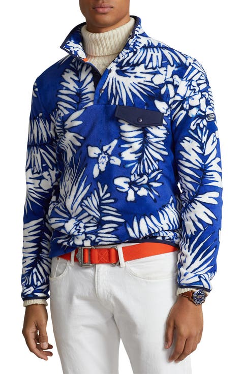 Palm Frond Fleece Pullover