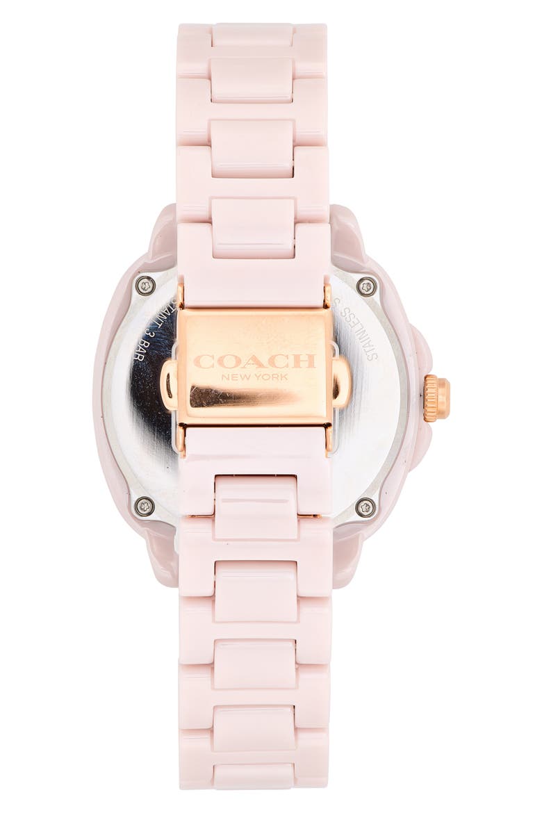 Kitt Ceramic Bracelet Watch, 34mm, Alternate, color, BLUSH