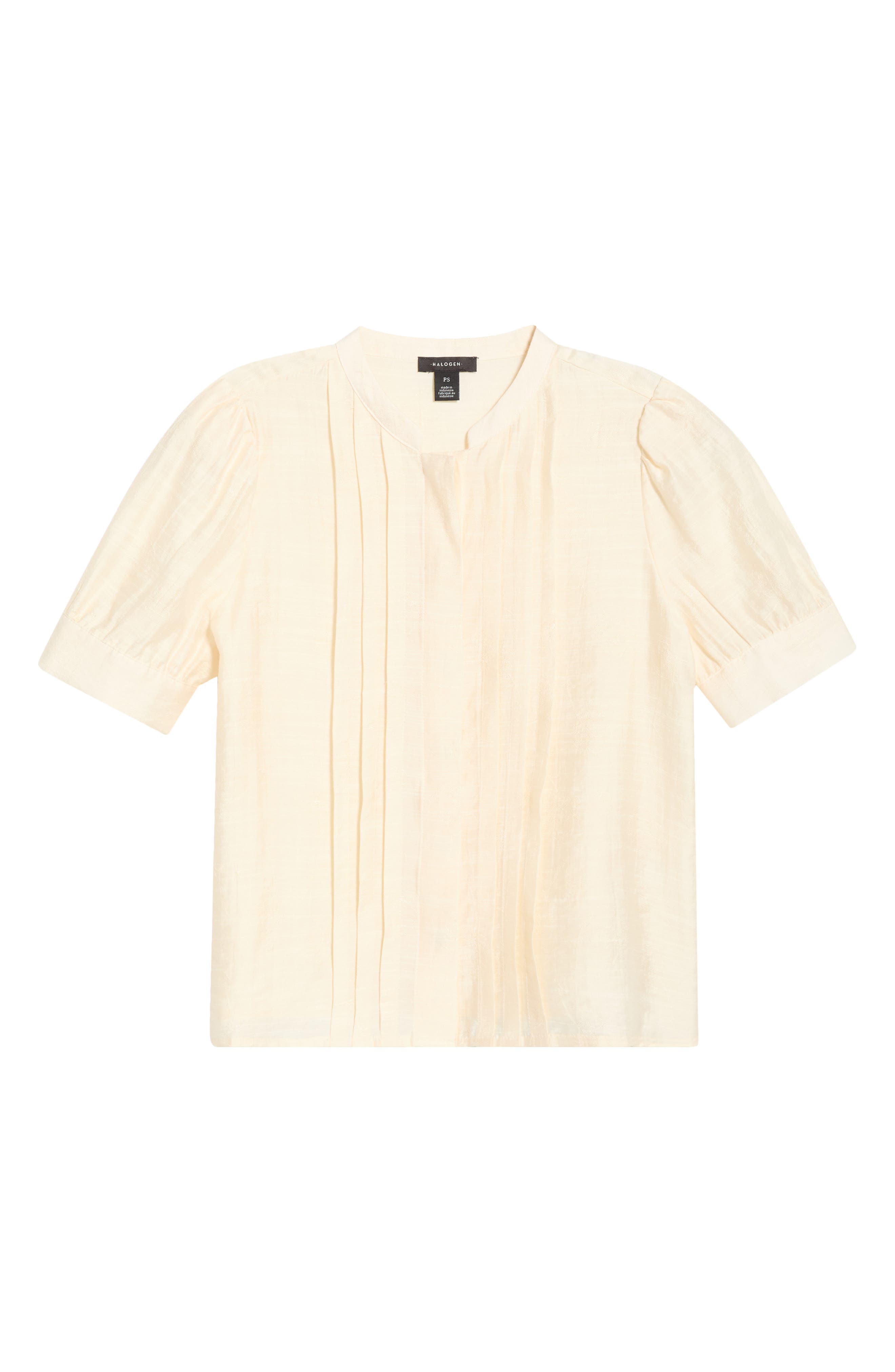 Halogen® Pintuck Pleat Button-Up Top (Women) | Nordstrom