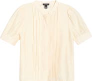 Halogen® Pintuck Pleat Button-Up Top