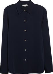 Vince Stretch Silk Button-Up Shirt