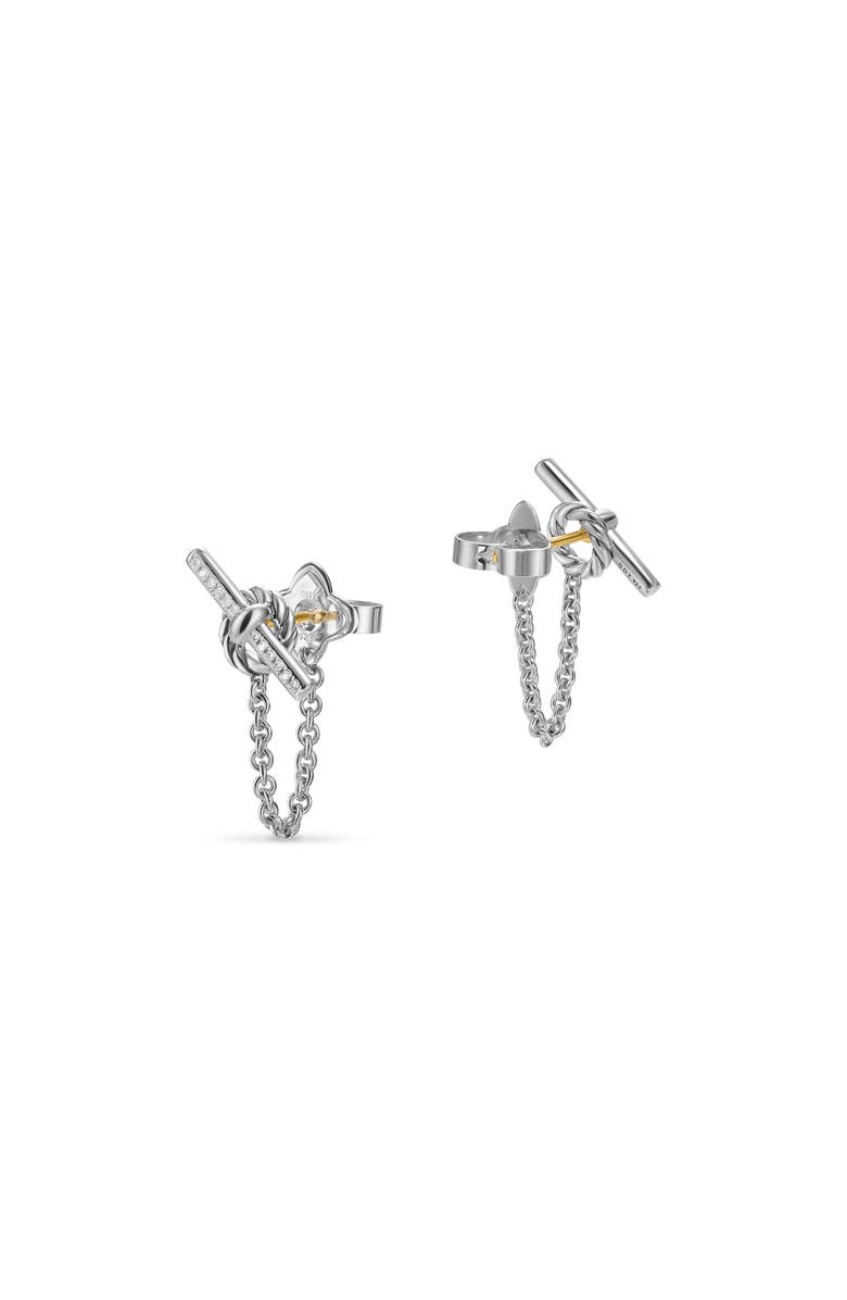 David Yurman Mercer<sup>®</sup> Petite Toggle Chain Stud Earrings in Sterling Silver with Diamonds, 38.2mm, Alternate, color, Diamond