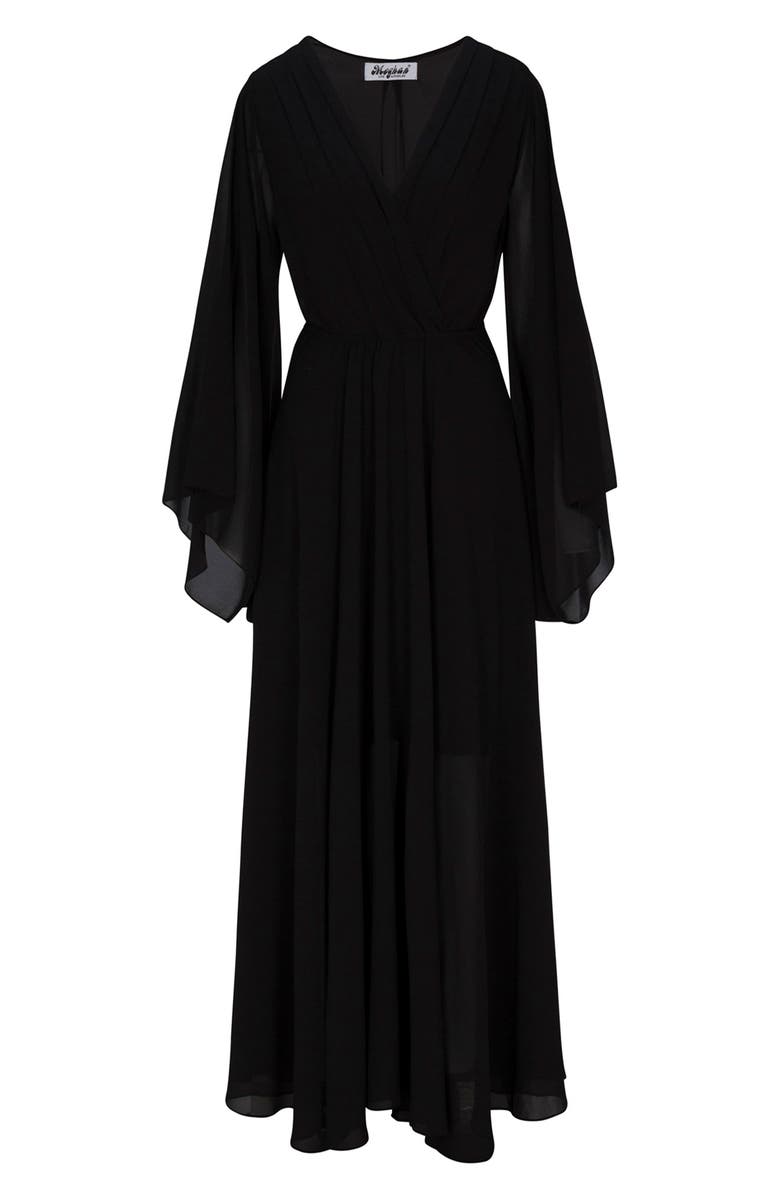 MEGHAN LA Sunset Long Sleeve Maxi Dress, Alternate, color, Black