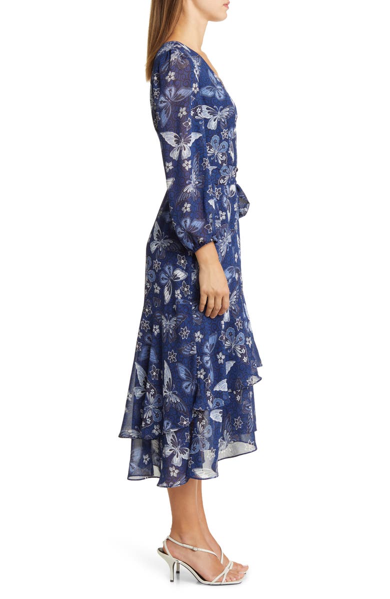 Eliza J Long Sleeve A-Line Dress - Teal main image 0