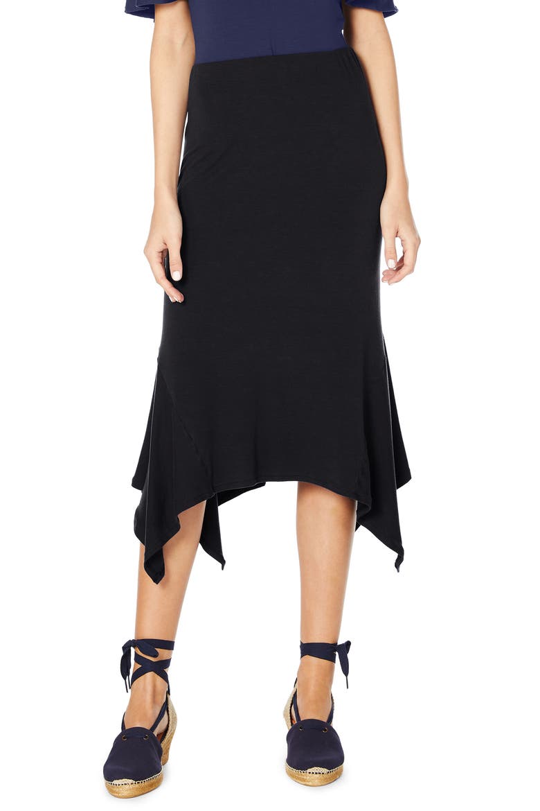 Sharkbite Midi Skirt, Main, color, BLACK