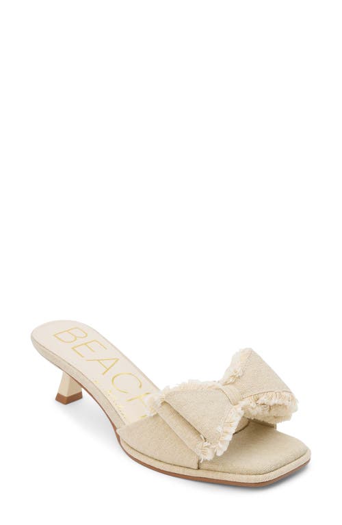 Beach By Matisse Penelope Kitten Heel Slide Sandal In Natural Linen