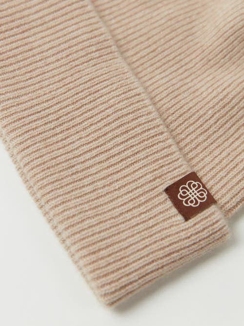 Gobi Cashmere Cashmere Rib Knit Beanie In Sand