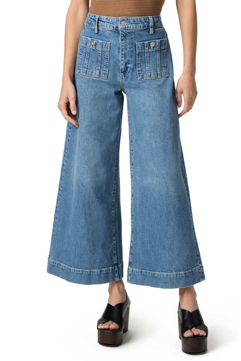 Lola Seamed Patch Pocket Crop Wide Leg Jeans, Main, color, SOLITUDE