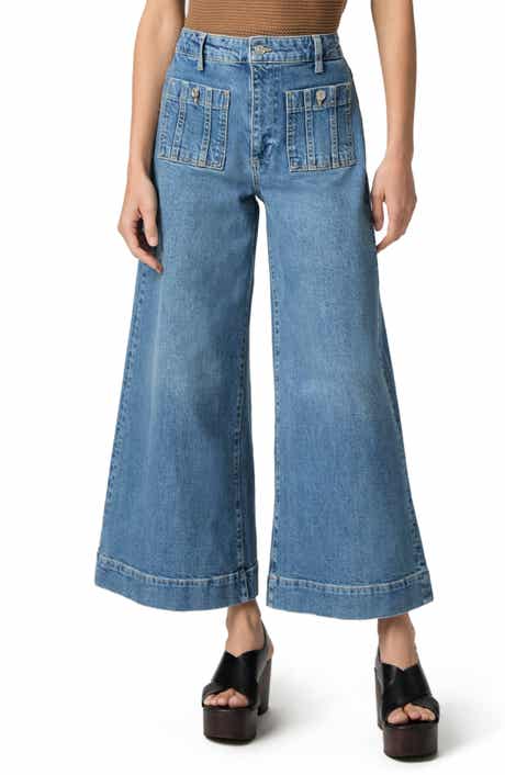 PAIGE Lola Seamed Patch Pocket Crop Wide Leg Jeans