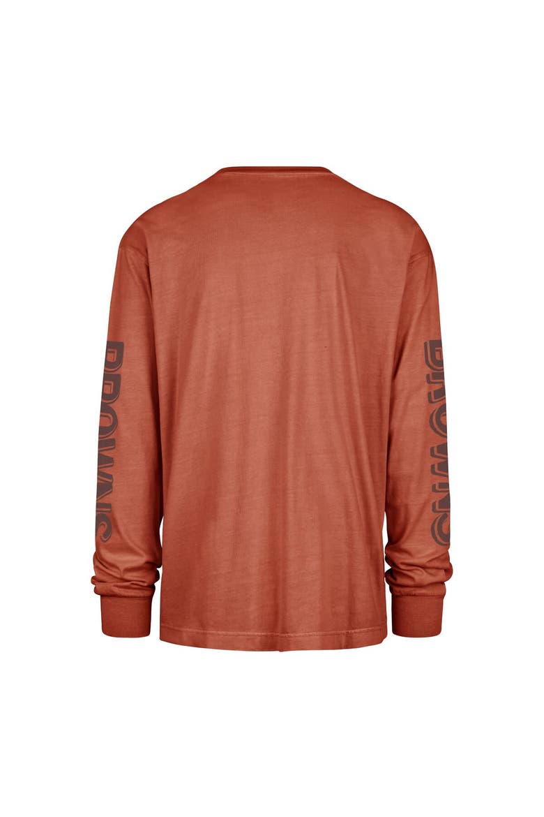Men's '47 Orange Cleveland Browns Cairn Ravine Foundation Throwback Long Sleeve T-Shirt, Alternate, color, Orange