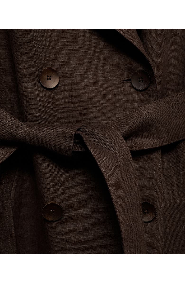 MANGO Linen Trench Coat, Alternate, color,