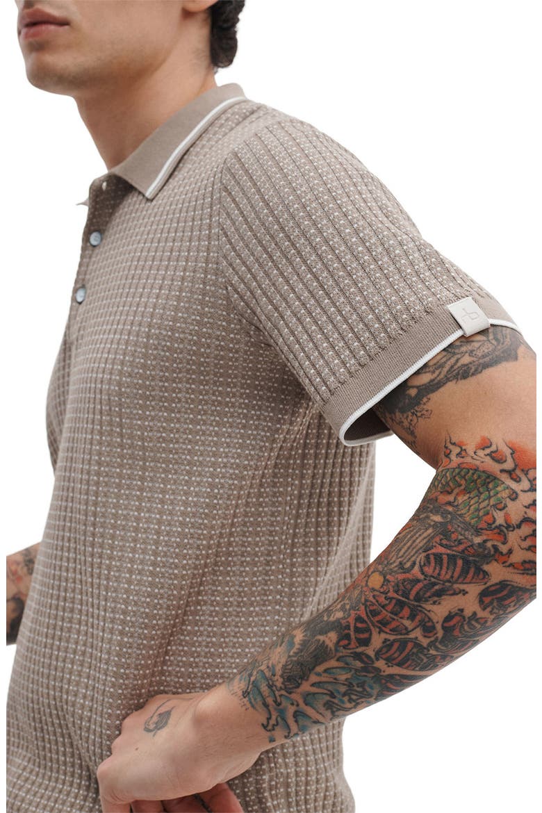 Harvey Rib Polo Sweater, Alternate, color, GREY