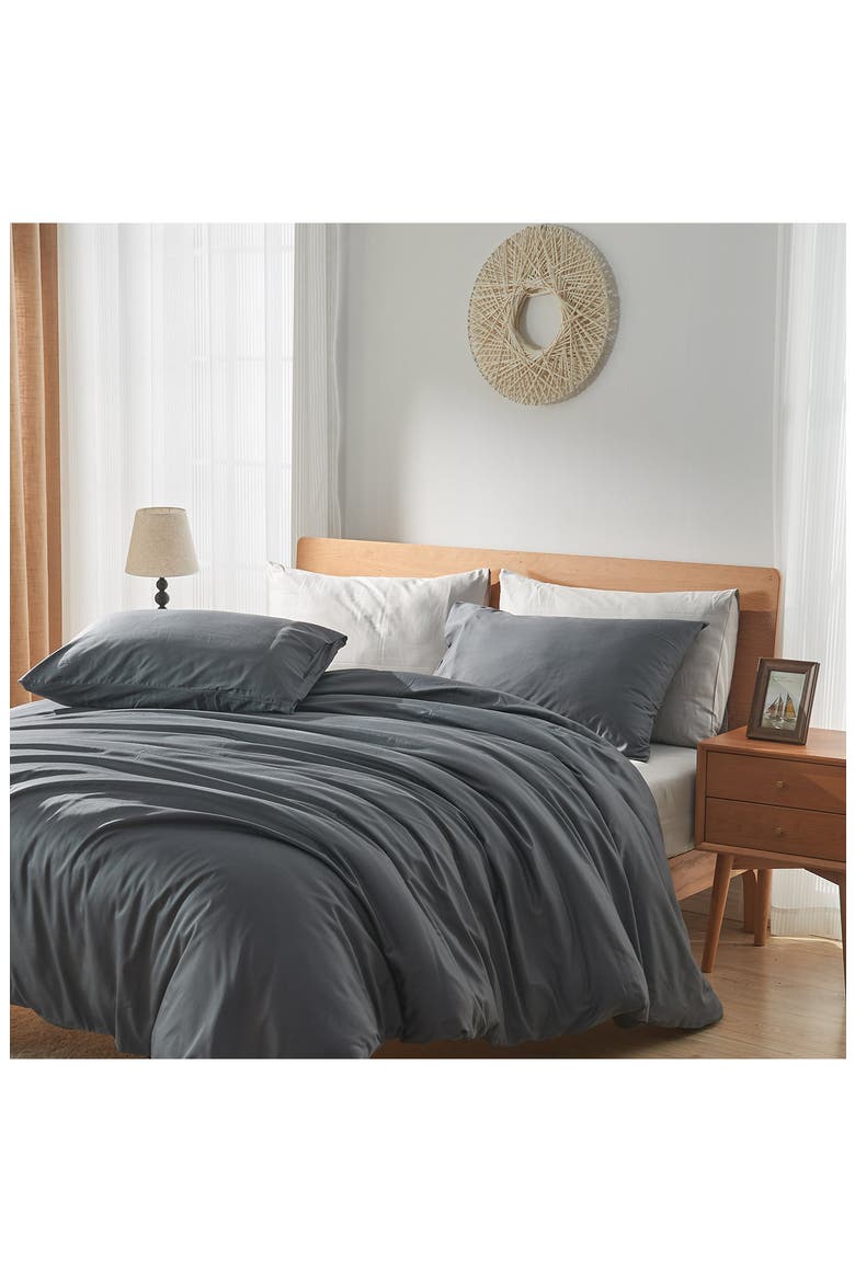 LuxeSoft Set of 2 400 Thread Count Organic Cotton Pillowcases, Main, color, STORM
