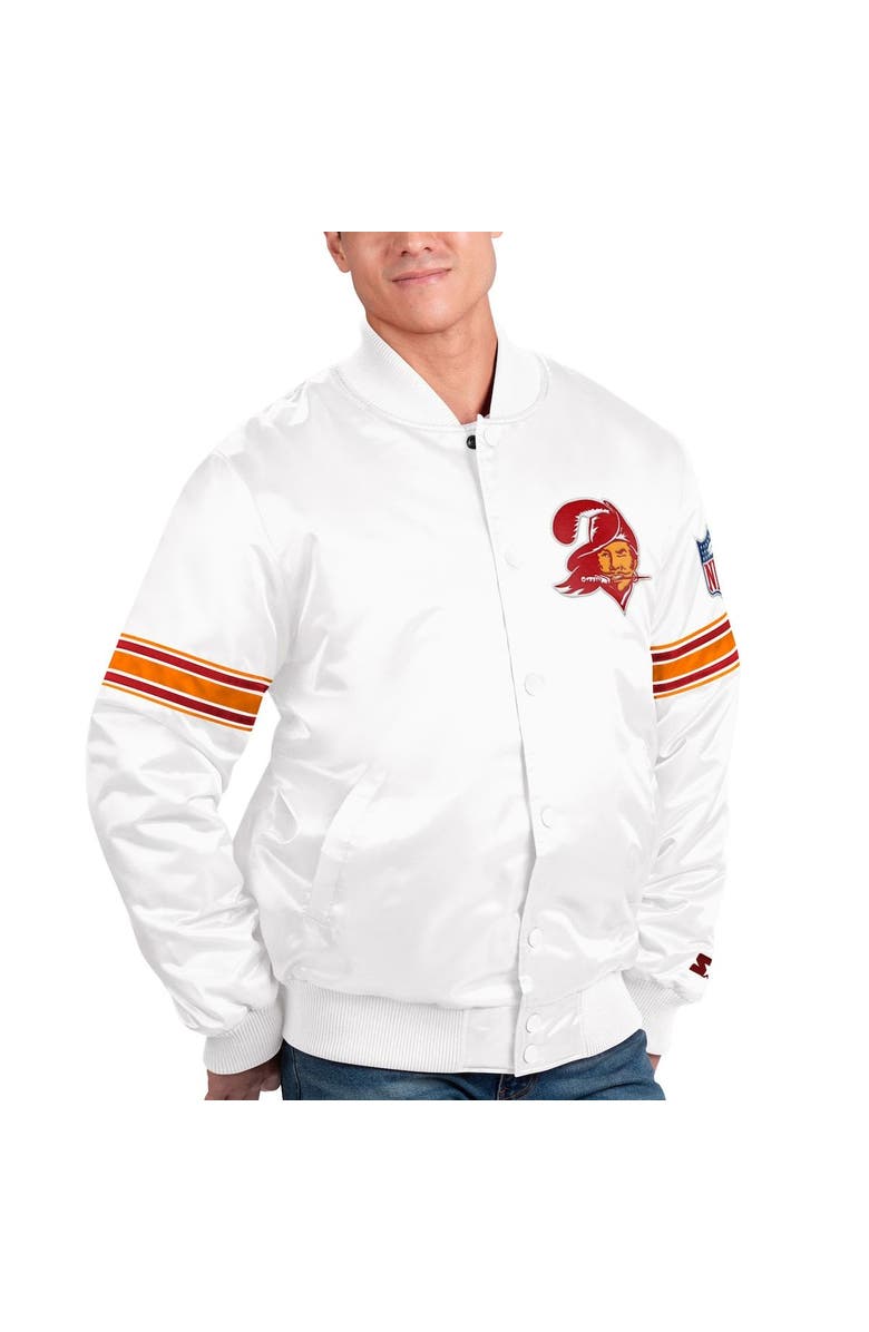 STARTER Men's Starter White Tampa Bay Buccaneers The Power Forward Full-Snap Jacket, Alternate, color, White