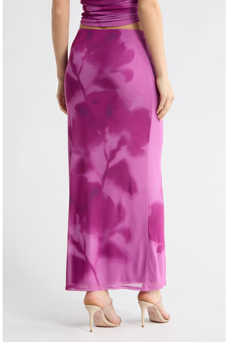Mesh Maxi Skirt, Alternate, color, PINK BLURRY FLORAL