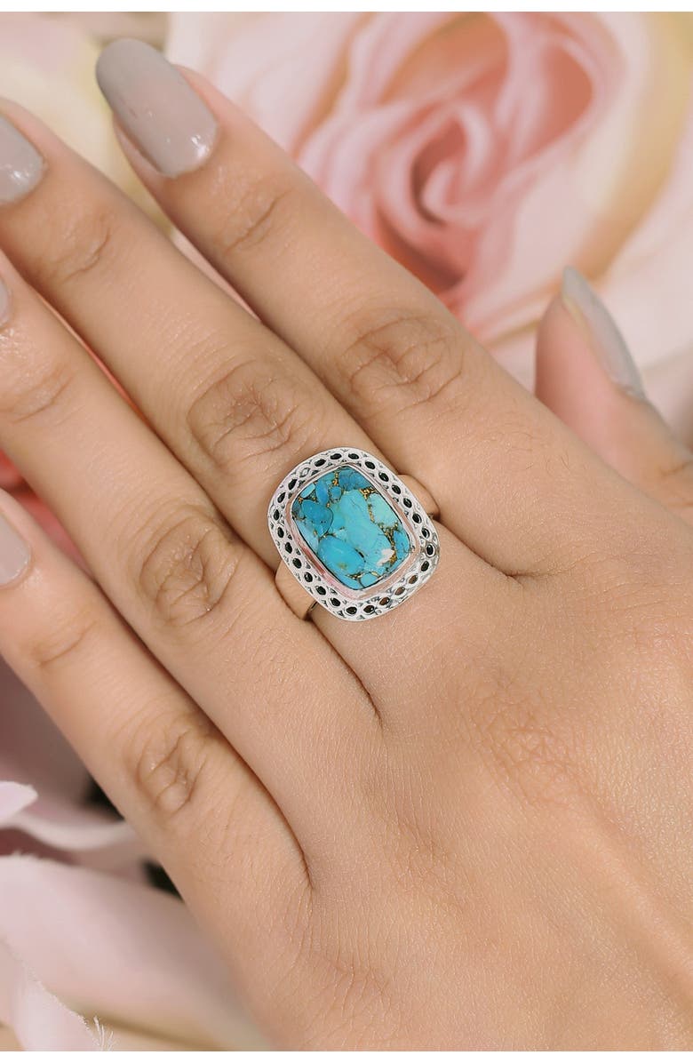 NITYA Blue Copper Turquoise Sterling Silver Ring, Alternate, color,