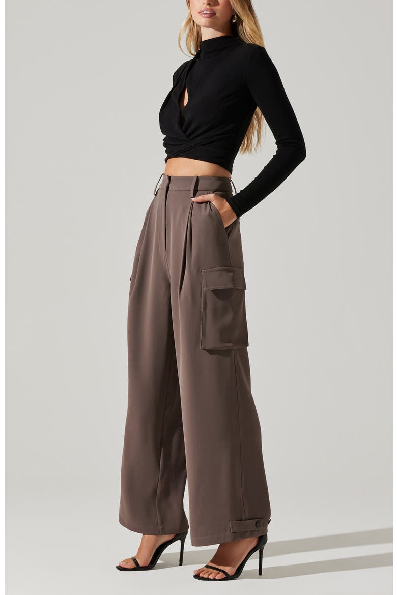 Wide Leg Cargo Pants, Alternate, color, WARM GREY