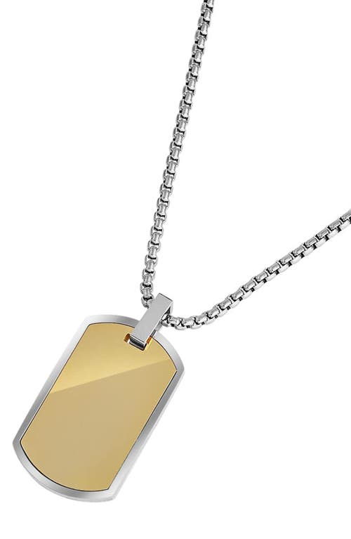 Geoffrey Beene Stainless Steel Dog Tag Pendant Necklace