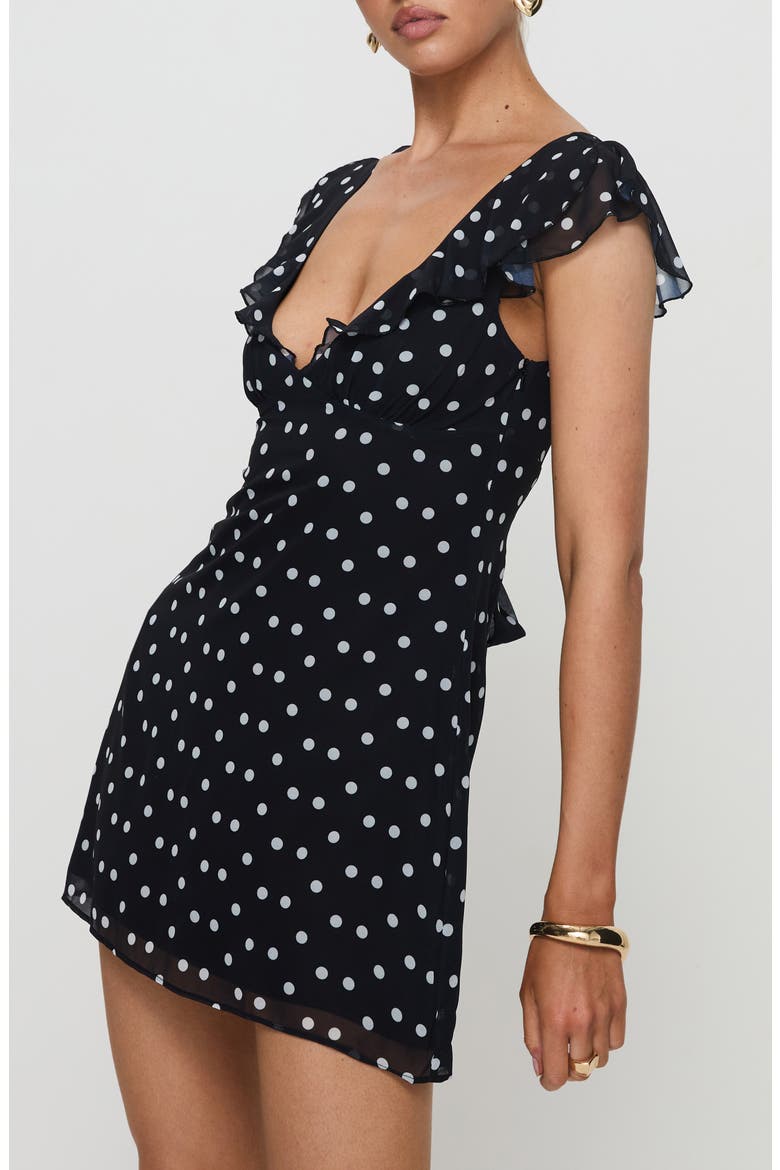 I Guess So Polka Dot Minidress, Alternate, color, BLACK