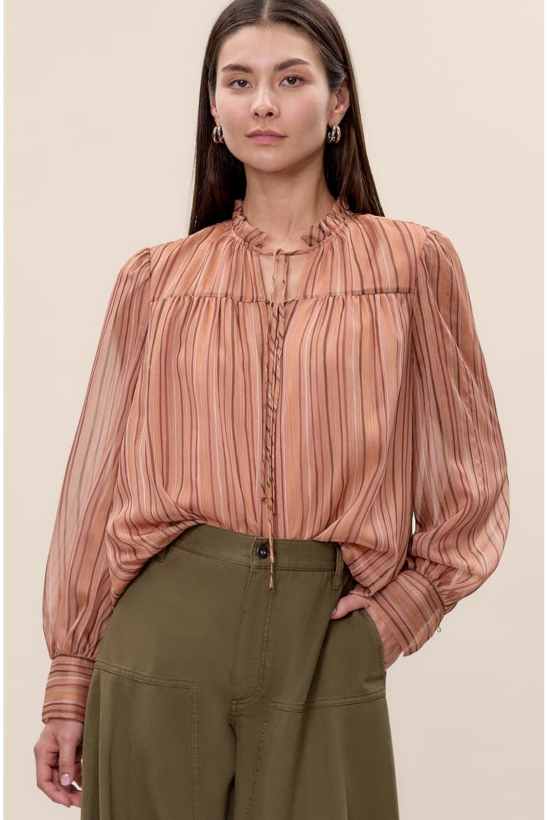Celeste Stripe Blouse, Main, color, Persimmon Stripe Multi