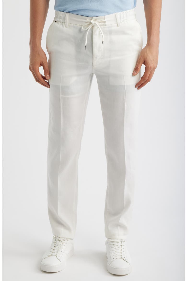 Kane Linen Blend Drawstring Pants, Main, color, WHITE