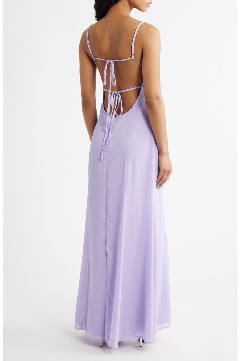 Jadira Open Back Maxi Dress & Scarf Set, Alternate, color, PURPLE