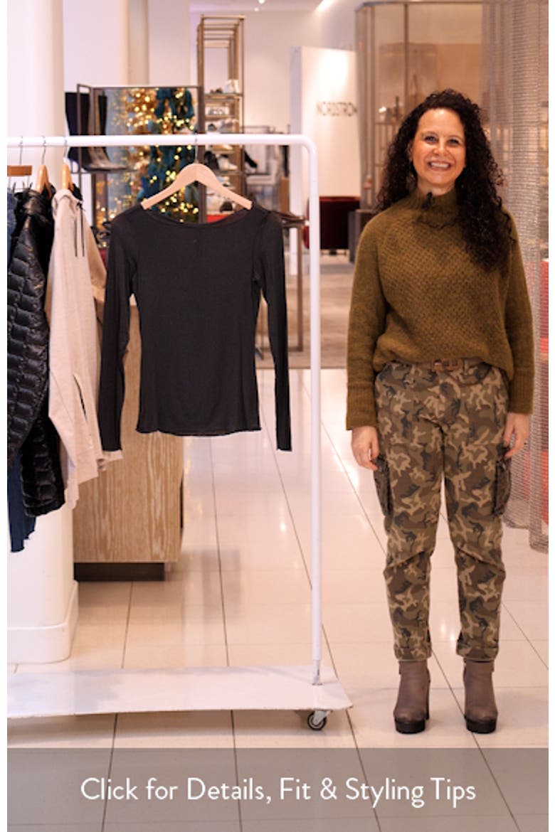Sheer Modal Blend Long Sleeve Boat Neck Top video