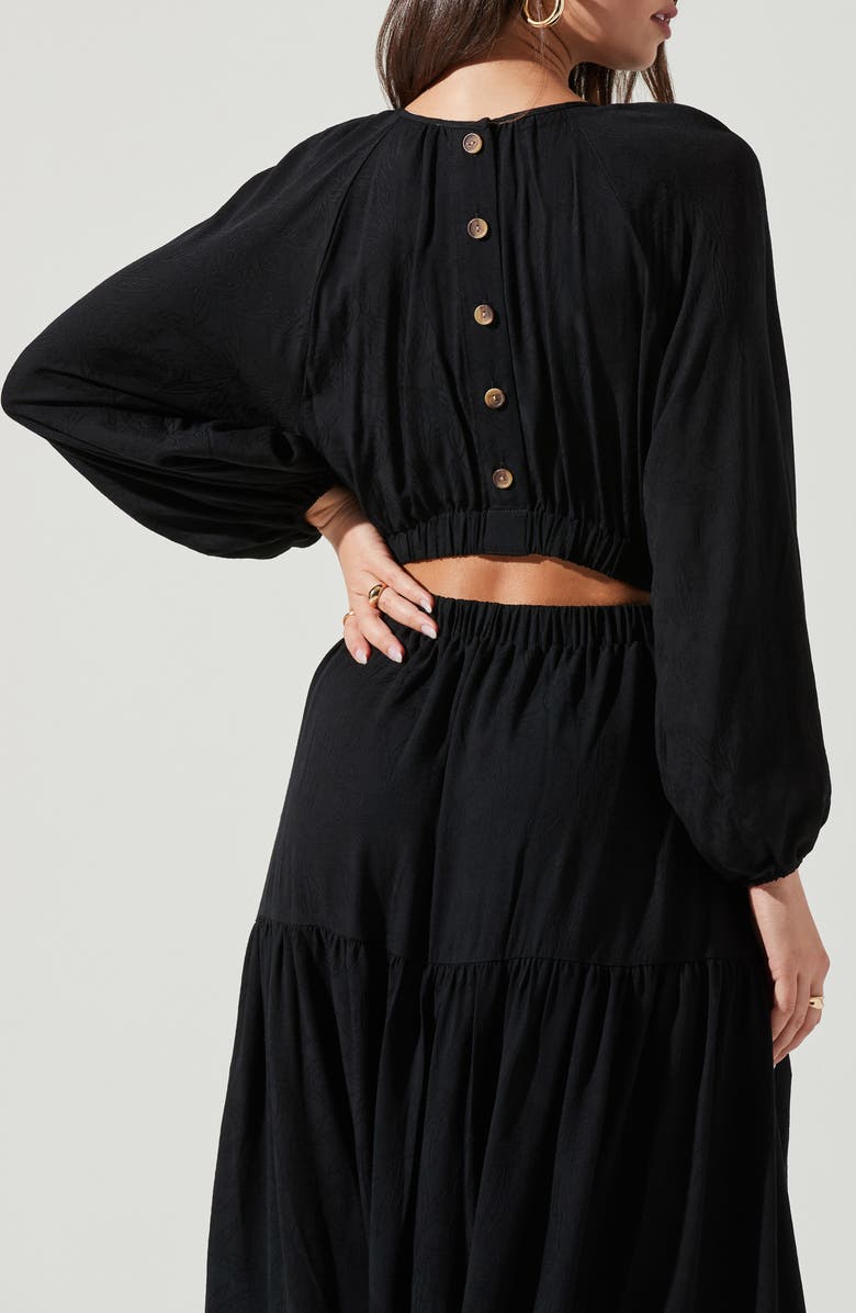 ASTR the Label Cutout Long Sleeve Midi Dress, Alternate, color,